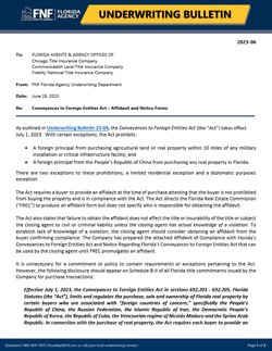 Conveyances to Foreign Entities Act – Affidavit and Notice Forms Bulletin 2023-06 Conveyances to Foreign Entities Act. June 2023-06.jpg